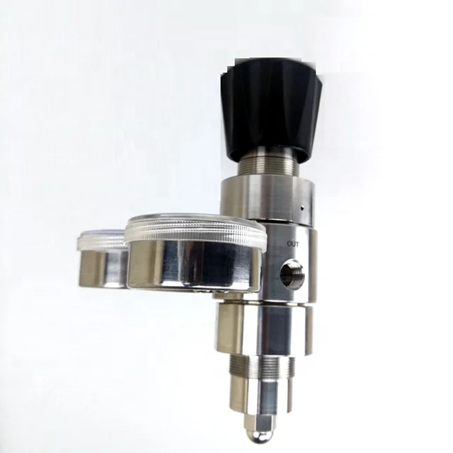 NAI-LOK Dual-Stage Stainless Steel  High Pressure 3500psi Gas Pressure Regulator Two Stage Reducing Valve Regulator with 4 Ports