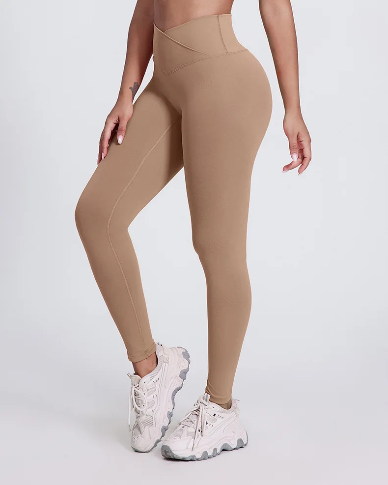 Crossover Waist Gym Tights Fitness 2024 New Yoga Leggings Women Tight Pants For Athletic