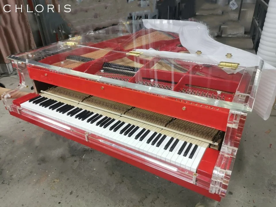 New brand Crystal  Piano  HG-186A Grand Piano red colour  for Home Luxury  Furniture