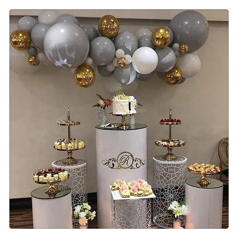 White Gray Birthday Balloon Arch Kit Accessory Balloon Stand Party Decoration Wedding Arch
