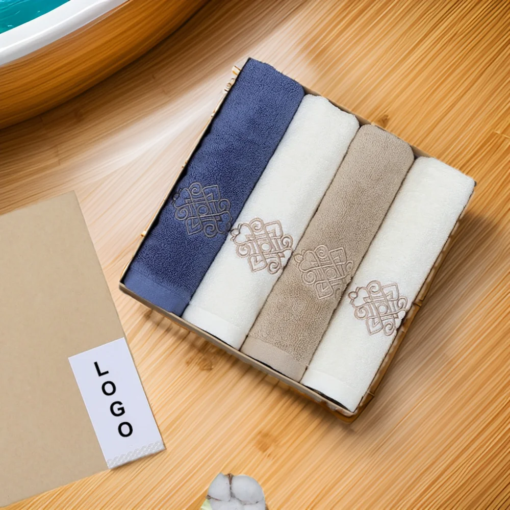 Deluxe Luxury Hotel Bath Towel Set  2-Pcs Custom Compressed 100% Cotton Towels  Sizes 35*75cm & 70*140cm with Gift Box