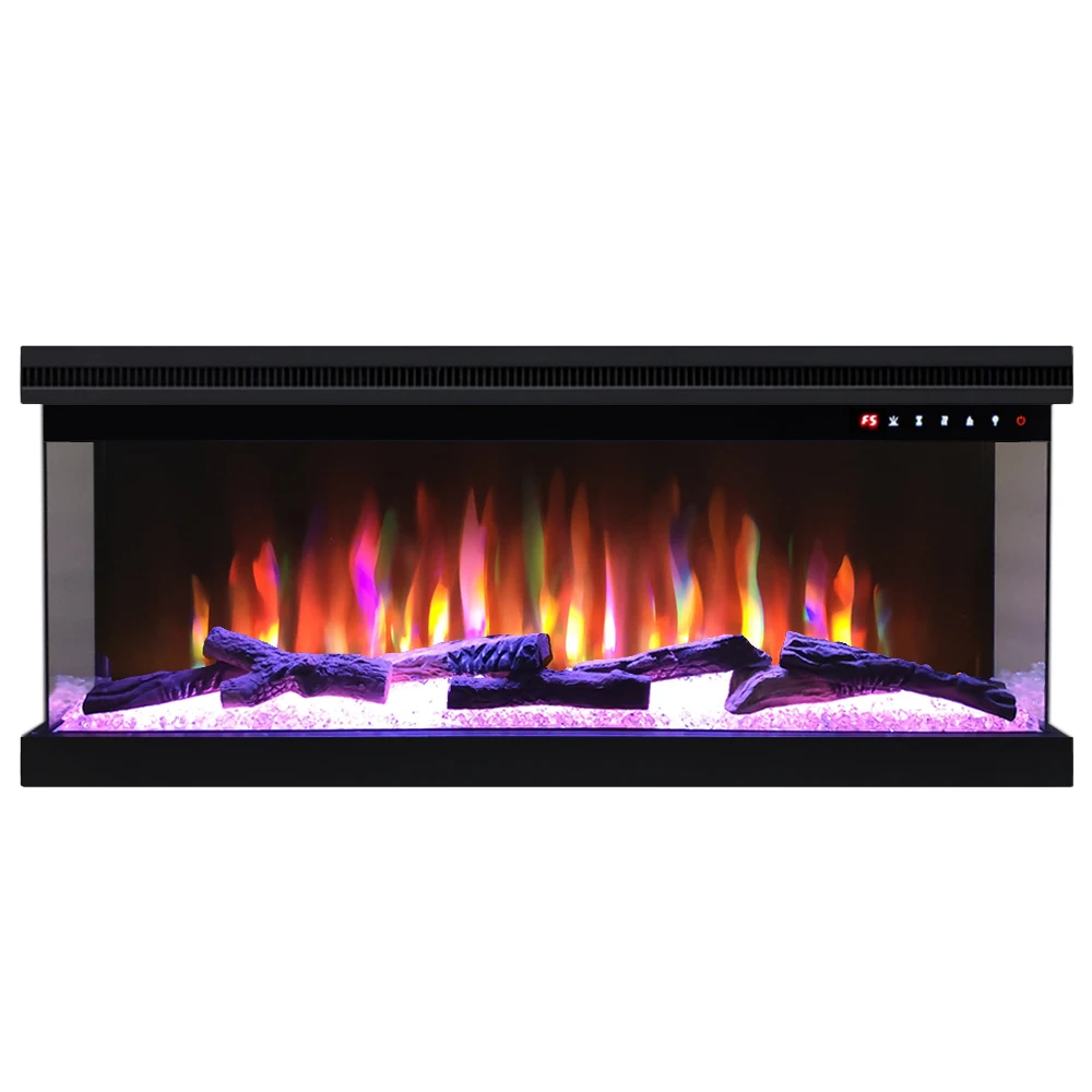 factory wholesale wall mounted hanging new indoor 3 side decorative electric fireplace with 3d master led light decor flame
