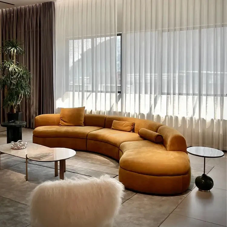 designs home furniture modernos sofa modern living room round cloud sectional curved white Sofa