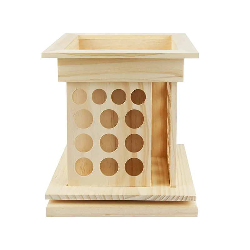 Wooden Rotating Essential Oil Rack Multi layer Essential Oil Bottle Storage Display Organizer