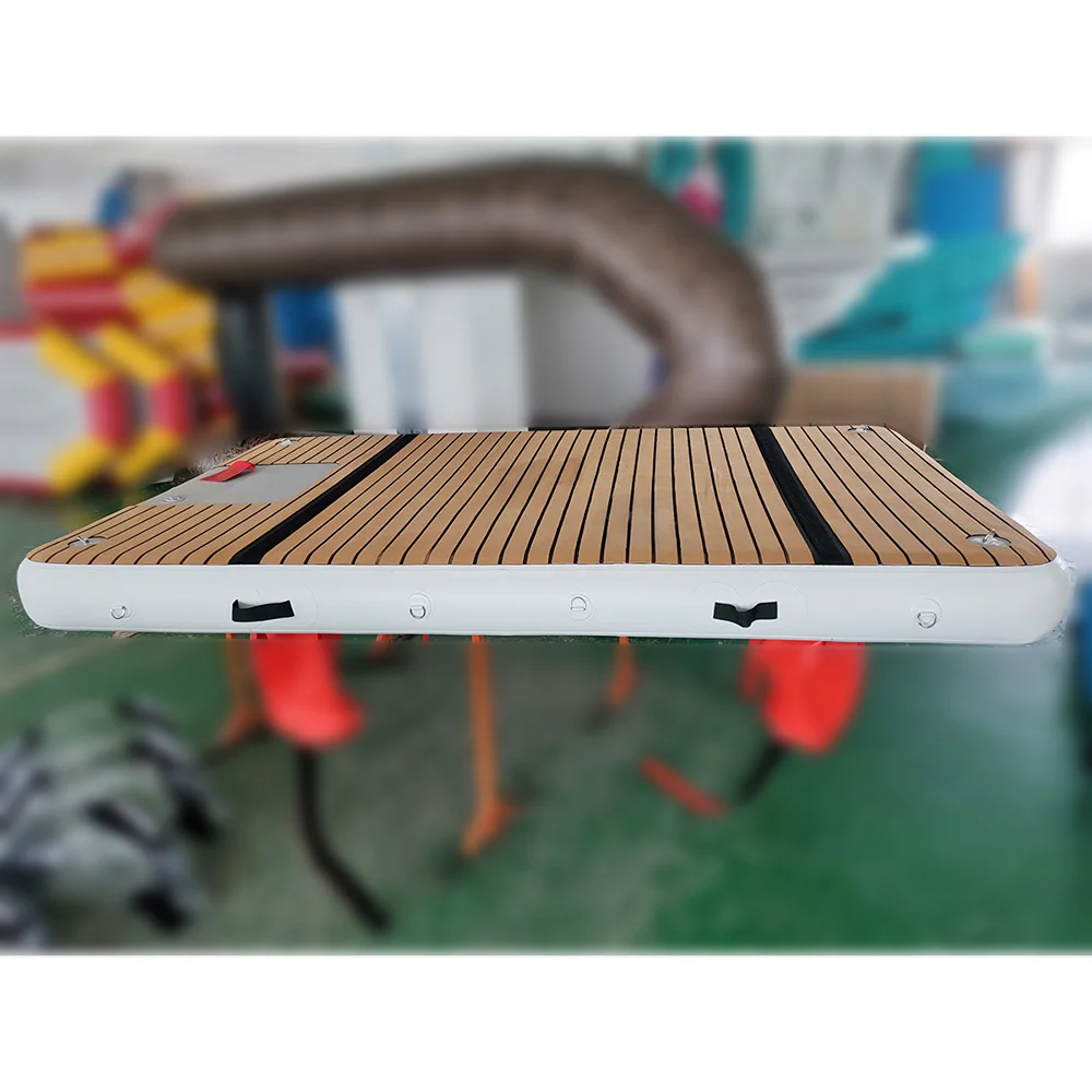 2.5x1.5x0.2m Drop Stitch Inflatable Platform Floating Yacht Dock With 4 Water Bags