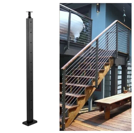 Cable Railing Stairs Handrail Low Maintenance Outdoor Balcony Deck Stainless Steel Matte Black Wire Cable Handrail Balustrade