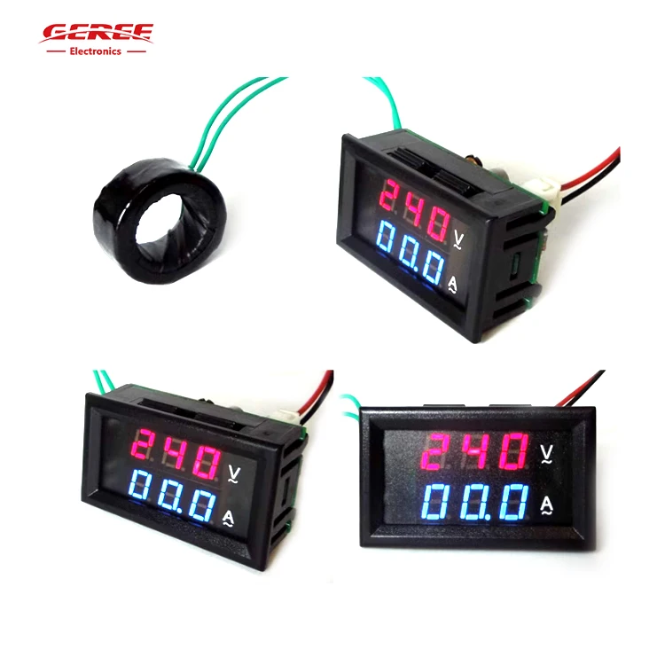 New Product Explosion YB27VA Electronic Wattmeter AC60~500V Voltage and Current Protector 2 in 1 Ammeter Voltmeter Dual Color