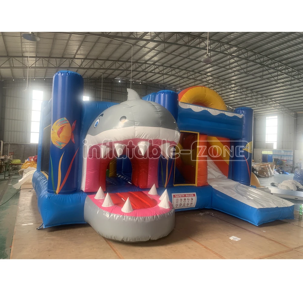 Underwater world big shark outdoor indoor inflatable bounce house jumping trampoline commercial for sale