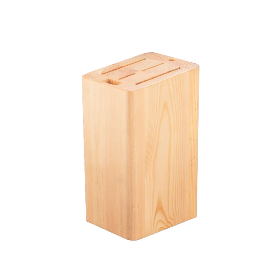 Wholesale 5 Slot Universal Organizer Pine Wood Kitchen Knife Storage Block Knives Holder Stand Blocks
