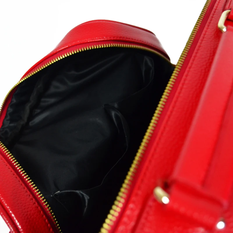 OEM custom fashion lychee pattern leather school backpack knapsack laptop