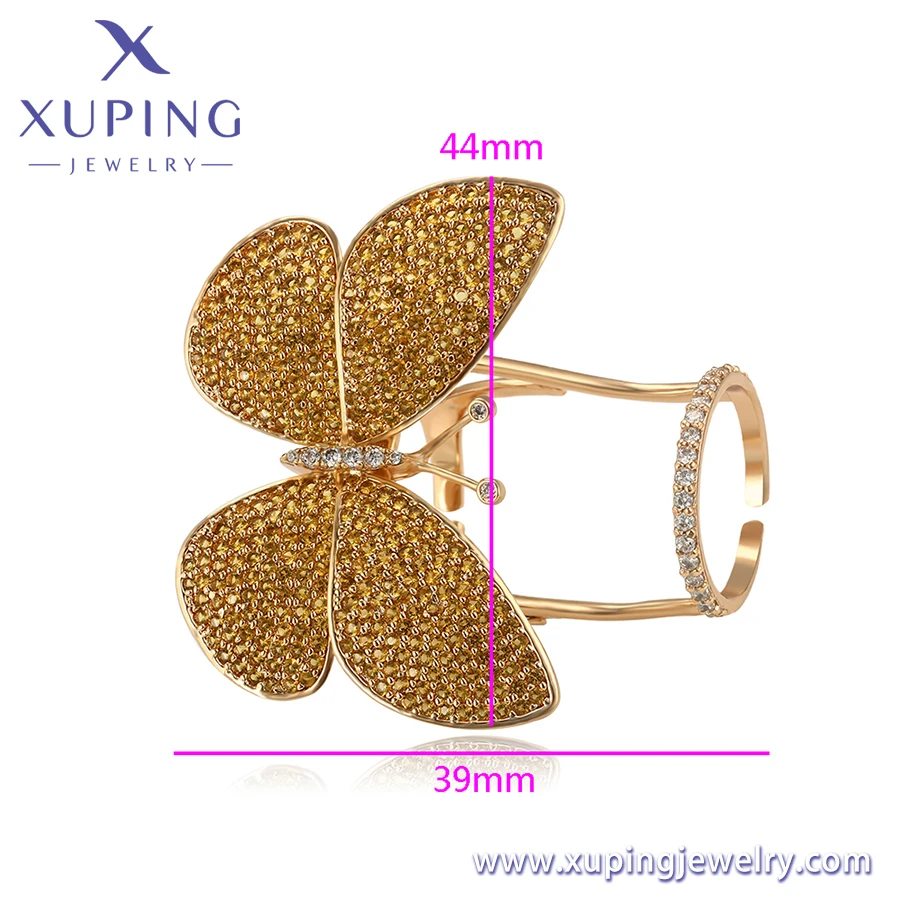 14108 Xuping fashion 2021 Gold Plated Butterfly mariposa 18k Color Luxury Gift Rings for Lady
