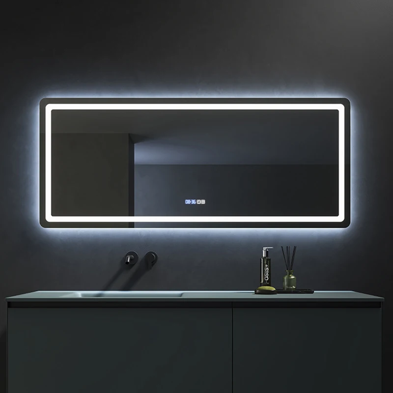 OEM LED Illuminated Backlit Switch Touch Smart Mirror Wall Mounted Bathroom Mirrors with Light