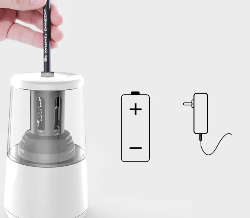 Electric Auto Pencil Sharpener Safe Student Helical Steel Blade Sharpener for Artists Kids Adults Colored Pencils