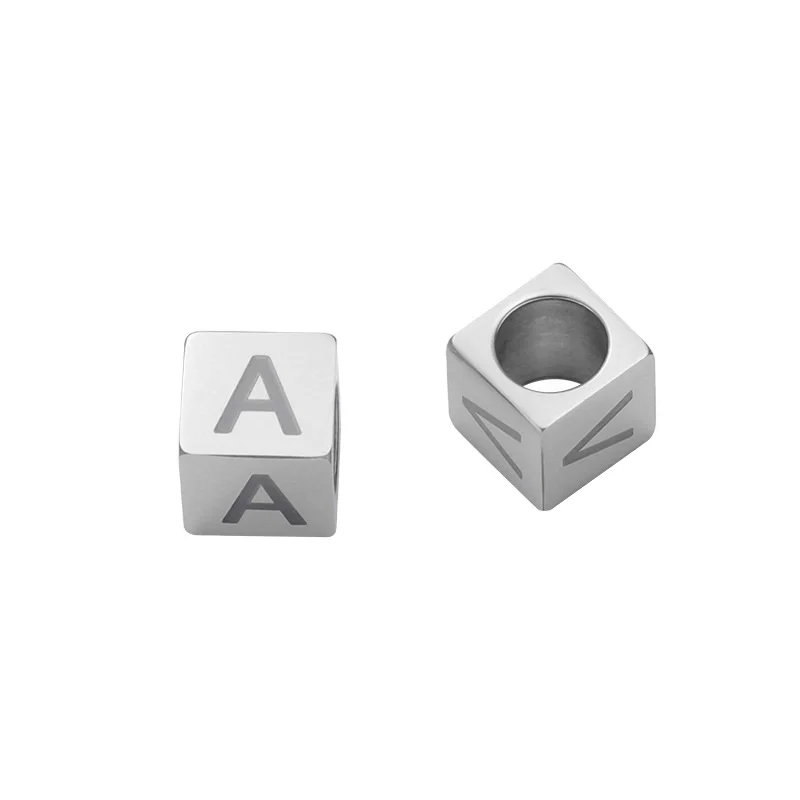 High Polishing Stainless Steel Beads With Alphabet Letter Name Bracelet Accessories Jewelry