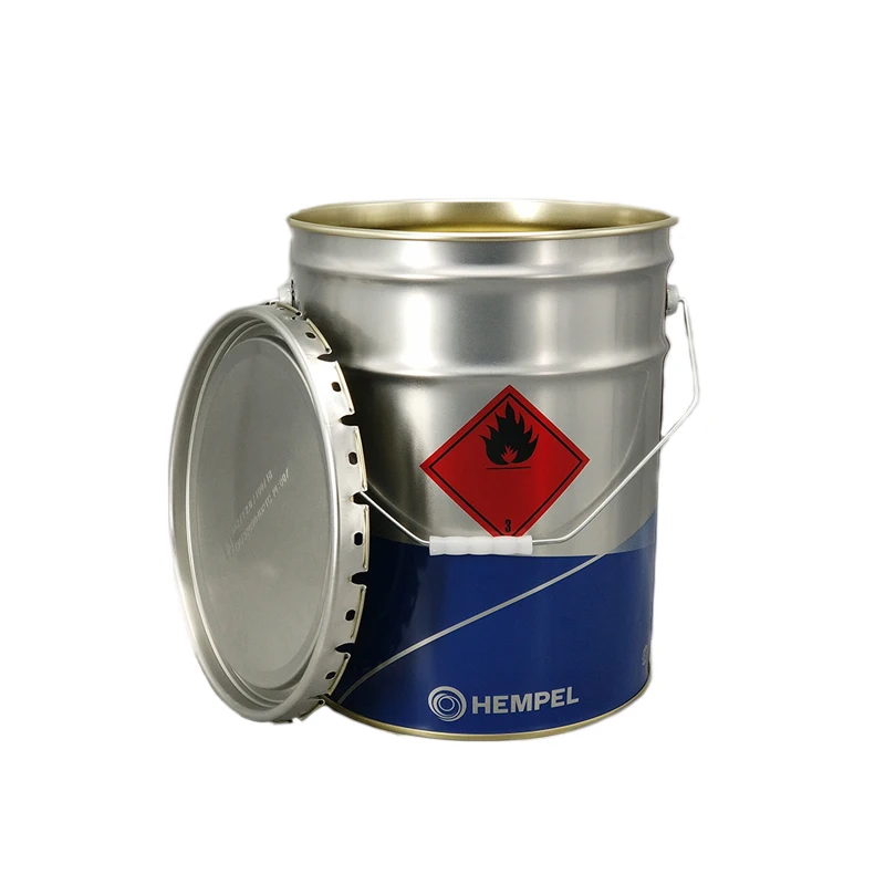 empty metal pail with flower lid 5gallon 20L tinplate iron coating barrel used for paint chemical