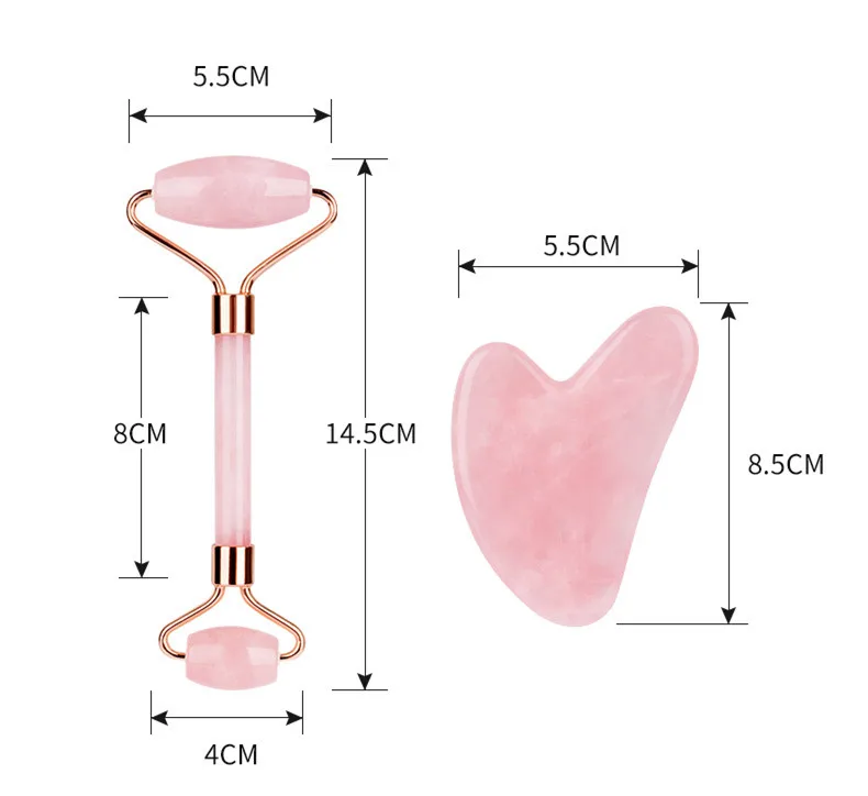 Hot High Quality 100% Natural Rose Quartz Jade Roller