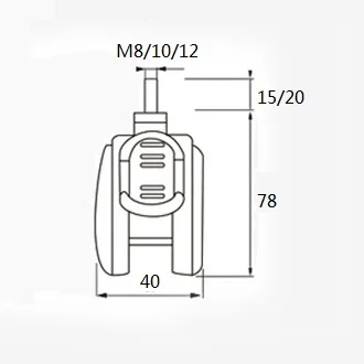 2.5 Inch 65MM Furniture Caster TPE Double Wheels Swivel Castor With Screw/Brake