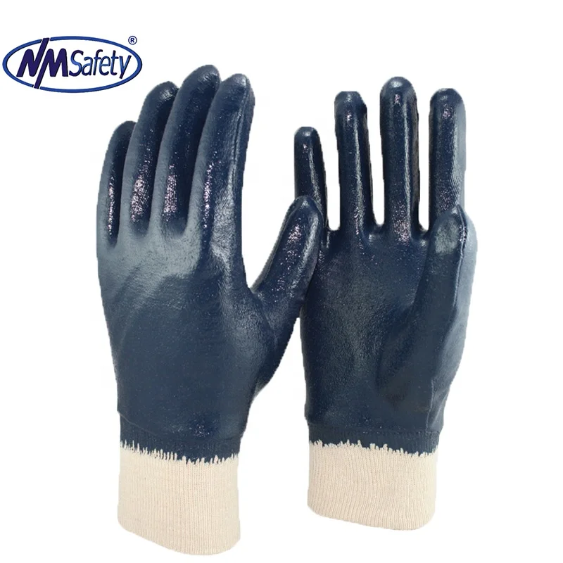 NMSAFETY Guantes de nitrilo azul Guantes para el frio Guantes para trabajo de contruccion