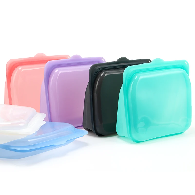 Hot sale ziplock silicone food pouch preservation bag  reusable silicone freezer food storage  bag