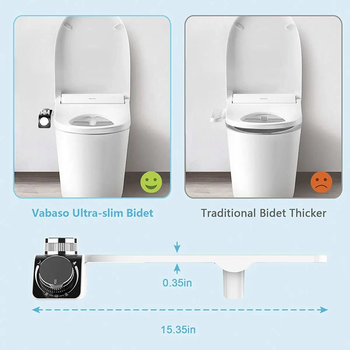 GALENPOO CUPC Simple Installation Does Not Use Electric Smart Toilet Cover Butt Flusher Cold and Hot Double Spray