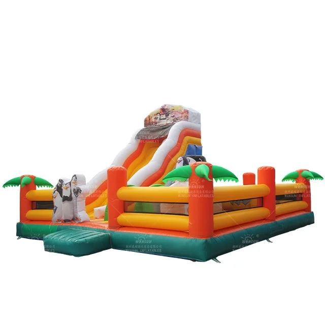 TOP rated inflatable combo animal fun world jump bounce gam,custom marble combo sport slides,factory trampoline sale