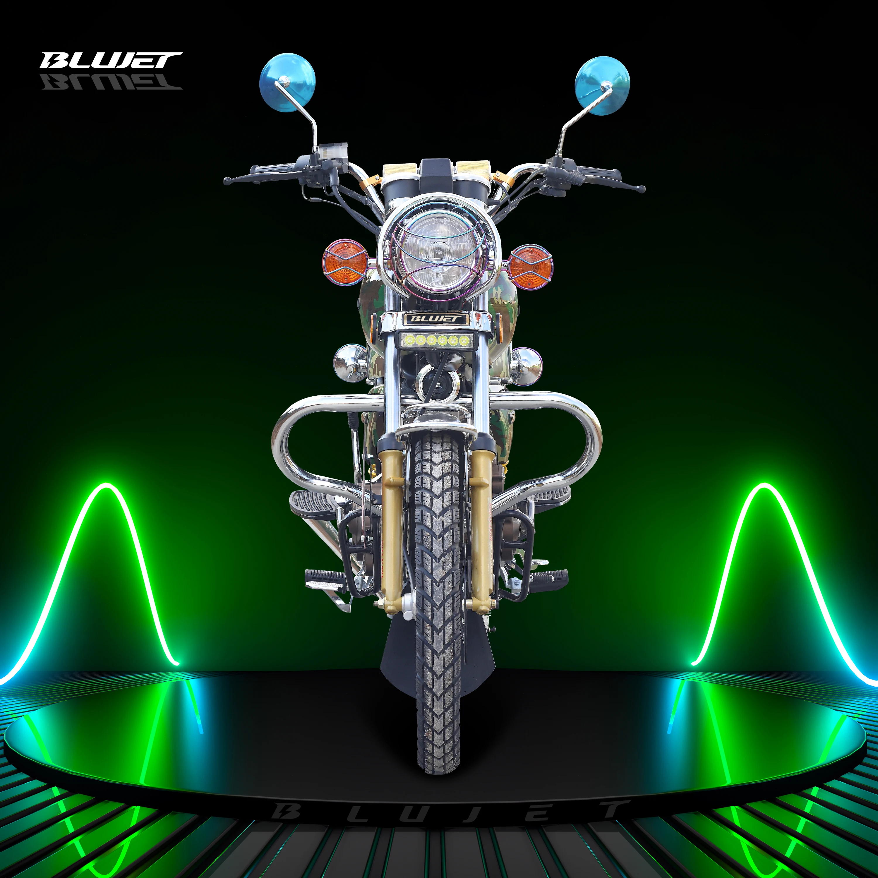 GN150  camo green  New 150cc street motorcycle push rod CG150 engine digital meter disc brake for Latin America market