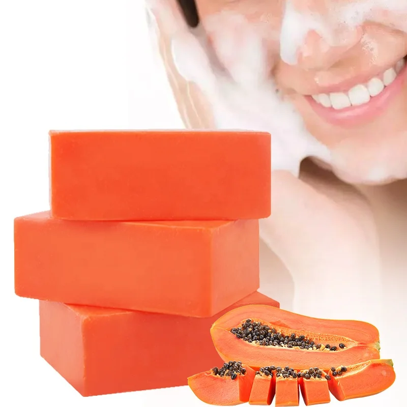 Wholesale Custom Anti Acne Whitening Lighten Dark Spots Handmade Kojic Acid Papaya Soap Bar