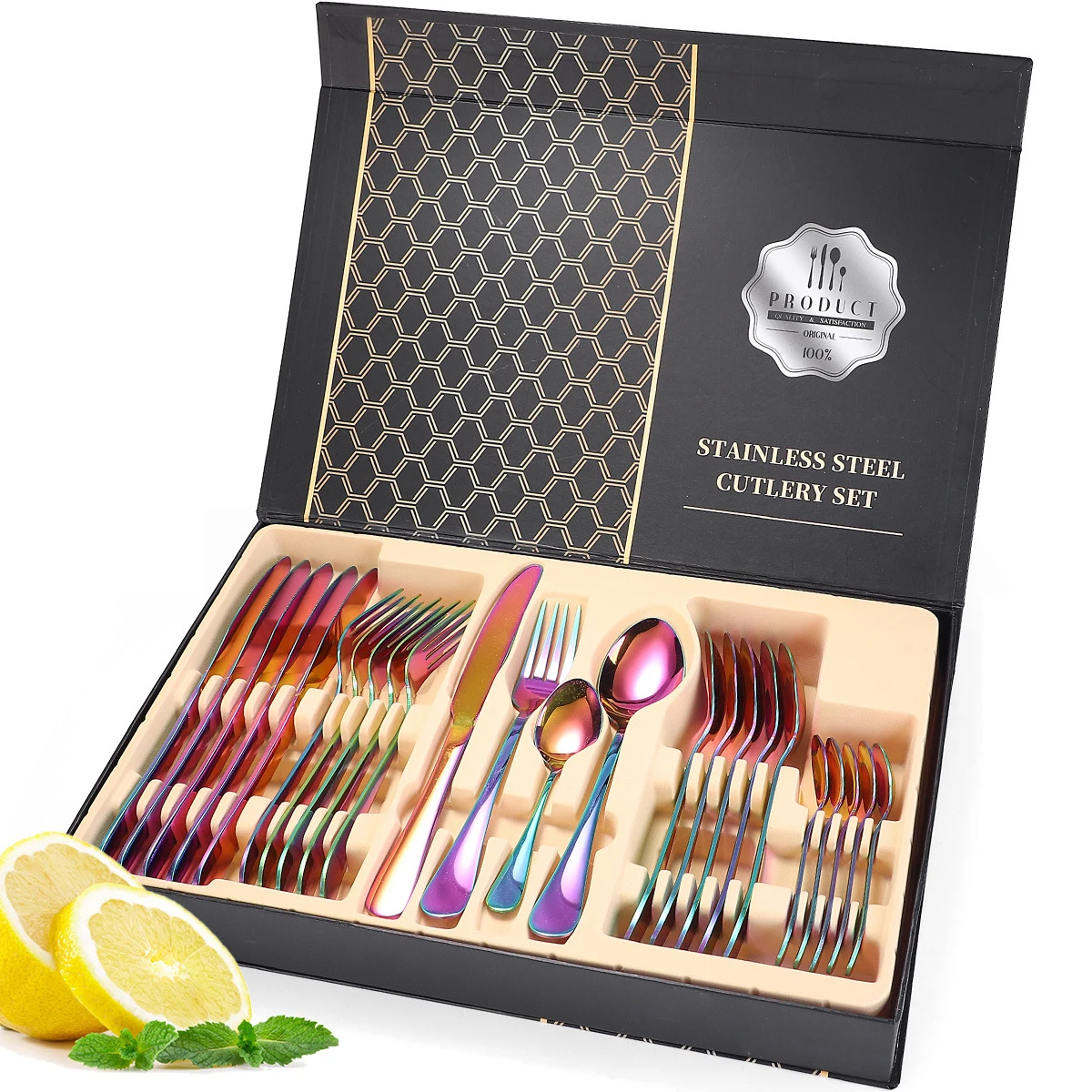 Hot Sell Cutlery 24 Pcs Set Stainless Steel 24/30/36 Pcs Flatware Cutlery Set With Gift Box