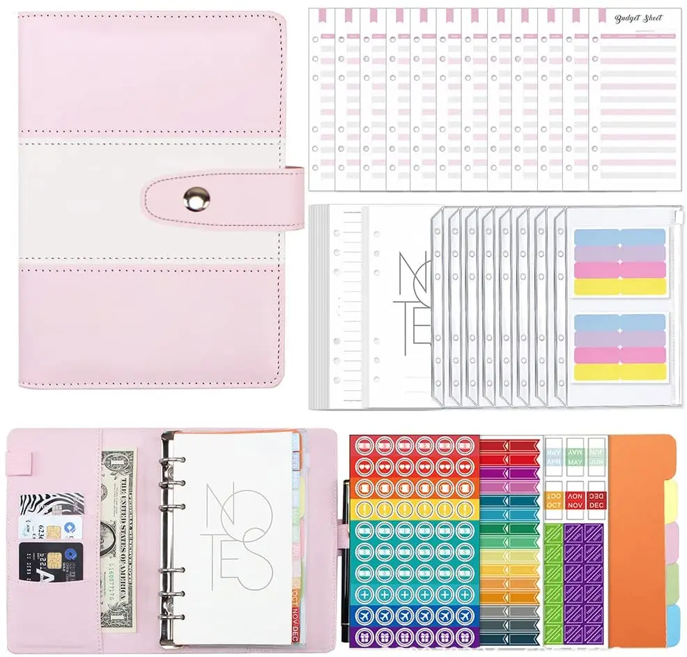 A6 Notebook Budget Binder Saving Binder Money Budget Organizer Loose Leaf Bags Cash Budget Envelopes System for Planner