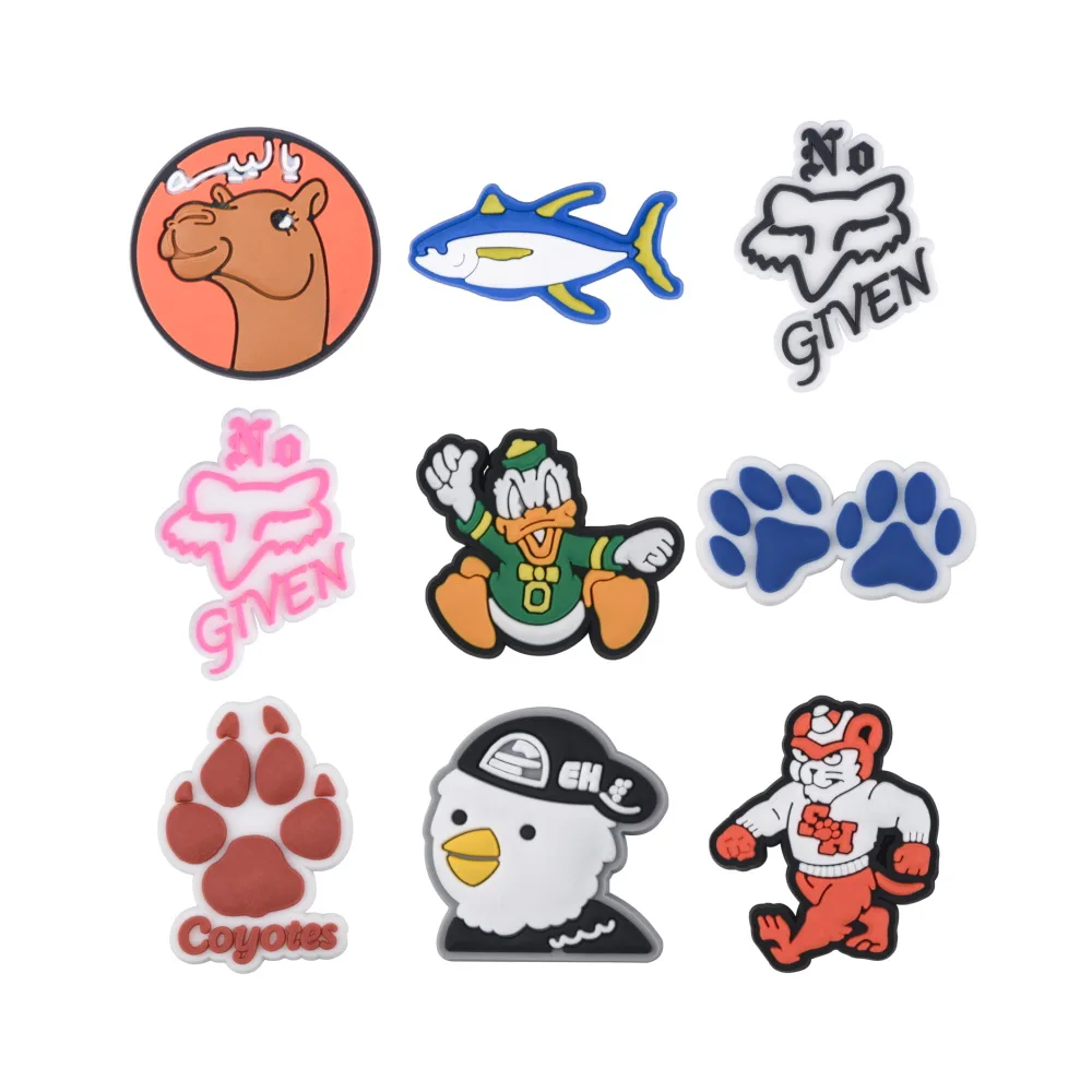 Custom Eco-friendly Beach Cute Animal Dog Cat Carton Soft Pvc Rubber New Pins Shoe Decoration Charms for Kids Gifts Sport