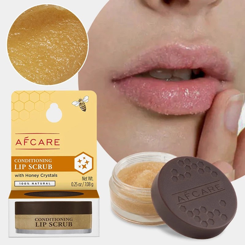 Organic Lip Scrub With Honey Sulfate-free Exfoliator & Moisturizing and Olive oil & Honey Flavored Lip Scrub Private Label