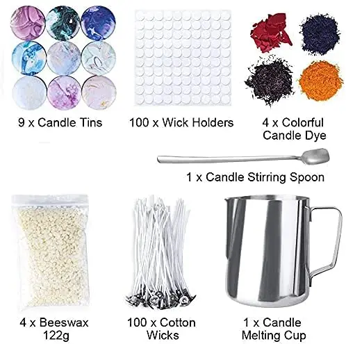 OEM Fragrance Oil Dyes Wicks Bees Wax Scented Beginner Kid Adults Christmas DIY Gift Supplies Candle Making DIY Craft Gift Kits