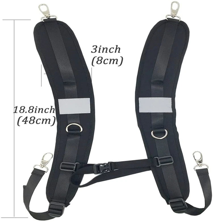 Comfortable harness adjustable reflective nylon belt sprayer backpack shoulder strap