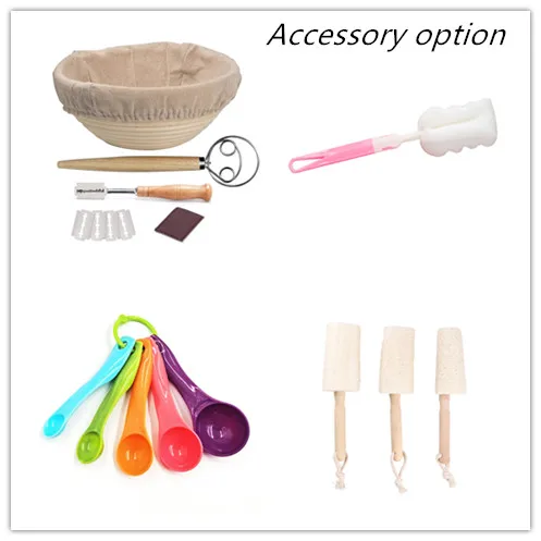 Yongli FJG008 fermentation jars sourdough starter  kit with airlocks and airtight screw Lid sour dough bread baking jar