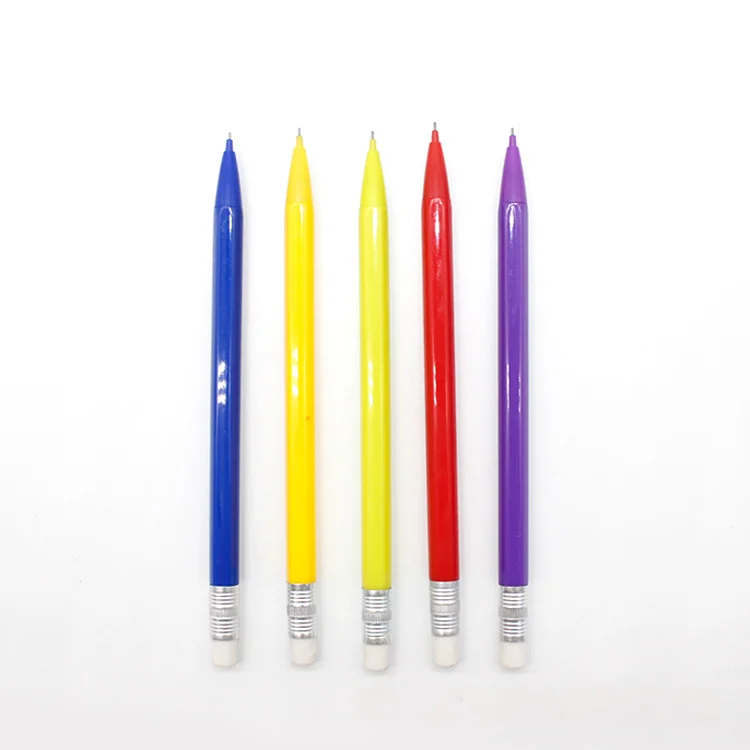 Price Cheap Custom Wholesale Plastic Appearance Six Edge Automatic Pencil Color Active Pencil Eraser Head Without Pen Pencil