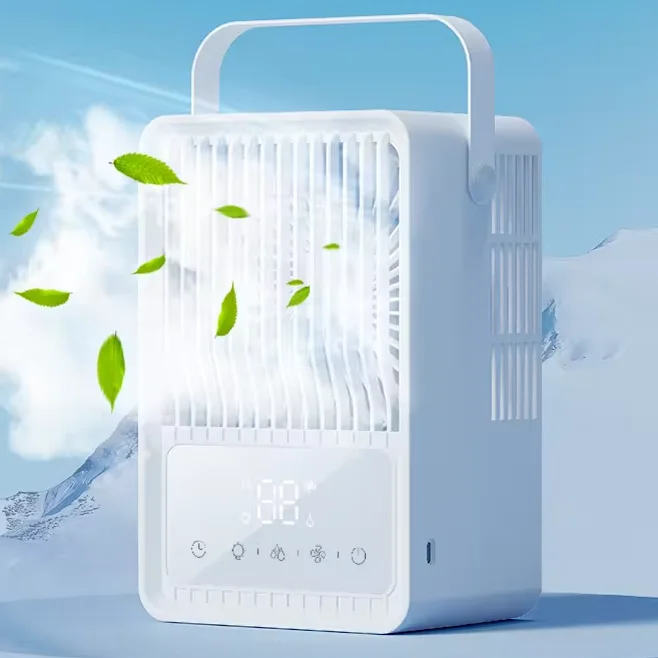 Portable Air Conditioners Fan Evaporative Air Cooler 3 Speeds USB Personal Air Conditioner with 7 LED Light