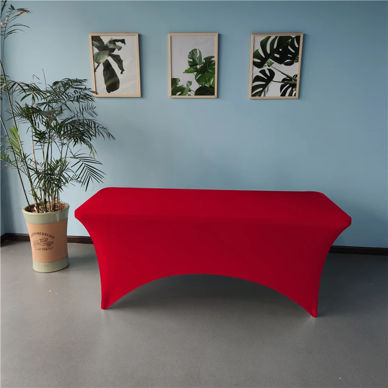 Wholesale 6 FT Fitted Rectangular Spandex Tablecloth Stretch Table Cover For Wedding Party Banquet Event