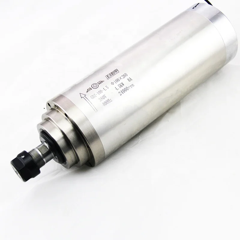 Water Cooled Spindle with er20 Collect 100mm Diameter 4.5kw Spindle Cnc