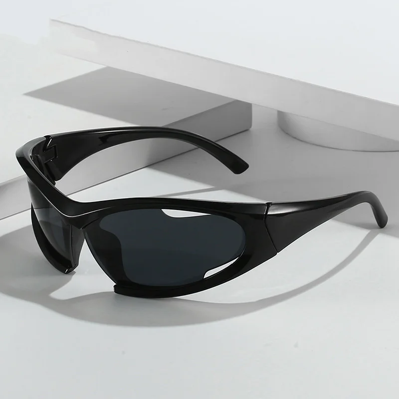 DL GLASSES 2024 Future Glasses Oversized Cycling Eyewear Y2K Hollow Lunettes UV Protection INS Fashion Sunglasses Custom