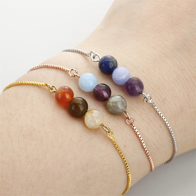 Wholesale Healing Crystal Zodiac Bracelet Spiritual Crystal Zodiac Sign Beaded Bracelets 12 Zodiac Stone Beaded Bracelet