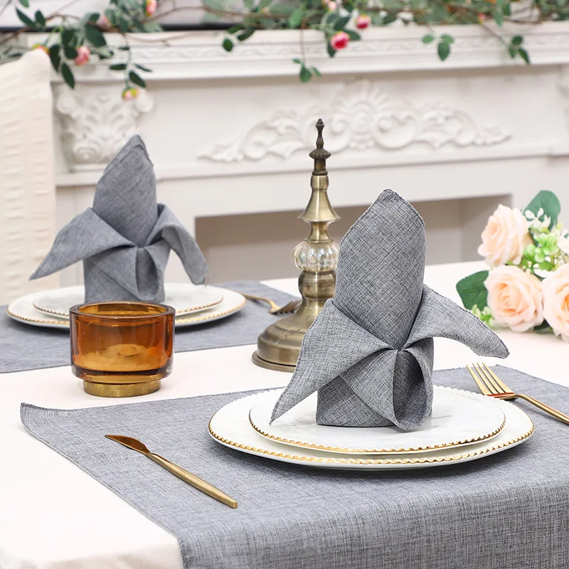 cloth Reusable good quality 45x45cm solid hotel napkin Square tray folding cloth  table napkin for wedding Party decoration