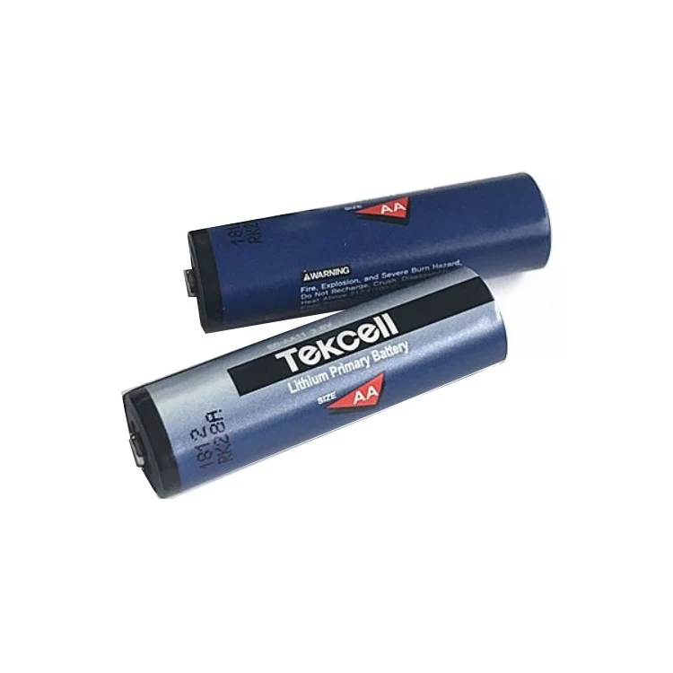 Bobbin Type 14500 Lithium Tekcell Battery 3.6V 2.5Ah With Connectors