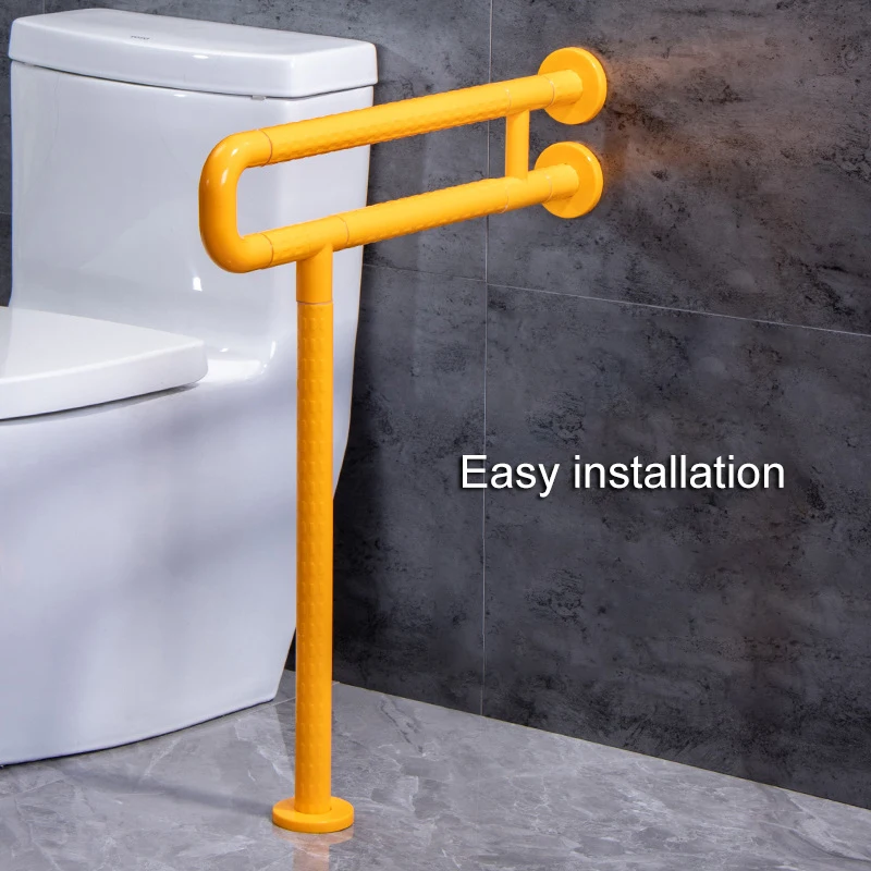 U shaped collapsible portable folding metal stainless steel bathroom toilet handrail for elderly