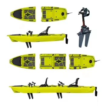 LSF Modular  Single 1 Person Plastic Pedal Drive Fishing Kayak  Boat  2 or 3 Sections   piece  Detachable electric accessory