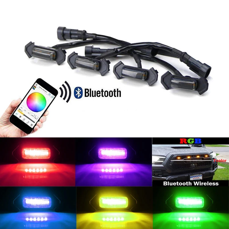 Colorful APP Control Car RGB Grille LED Small Yellow Light LED Work Light