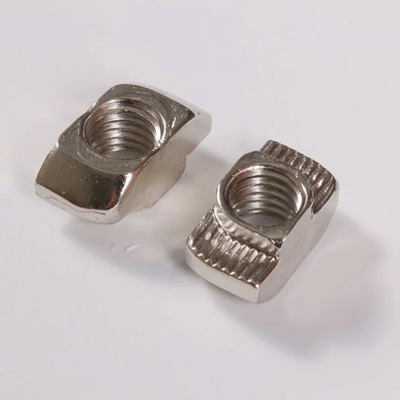 Aluminum Profile Accessories 4040 Series  M4 M5 M6 Drop in T Nut Heavy Zinc Plated Slot 8 T-Nuts