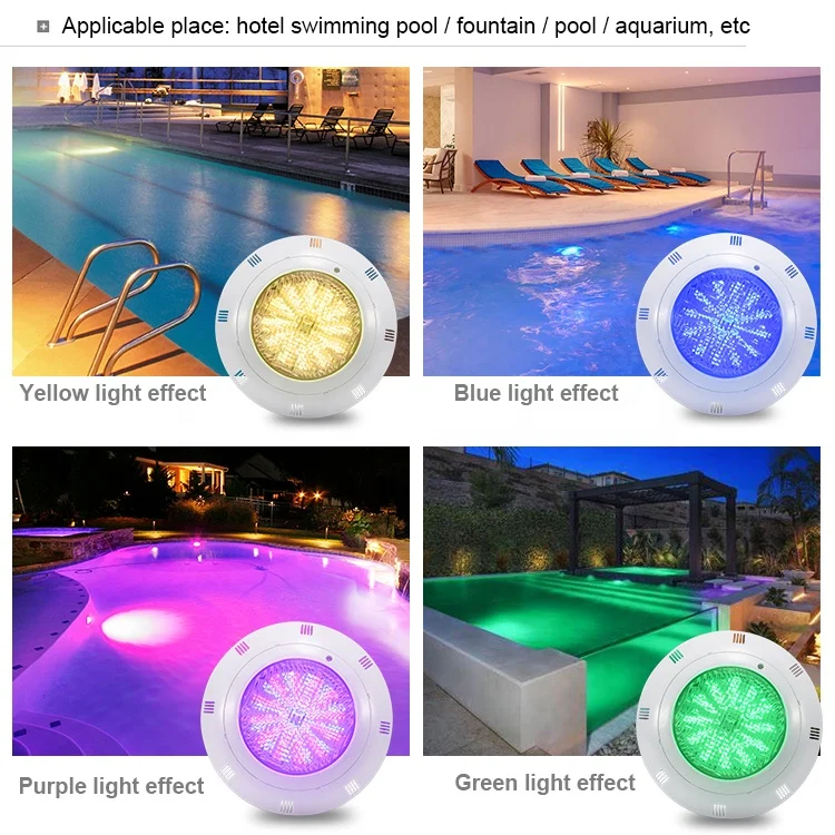 ABS 12V Under Water Swim Pool Lamp Ip68 Waterproof Underwater Multi-Color Rgb Control Led Pool Lights
