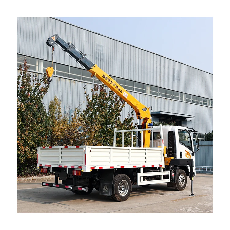 The best-selling heavy truck Hauman chassis 131 HP small mobile truck crane and 4T truck with crane