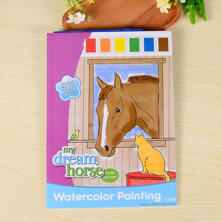 DIY альбом для рисования акварелью с 6 пигментными цветами