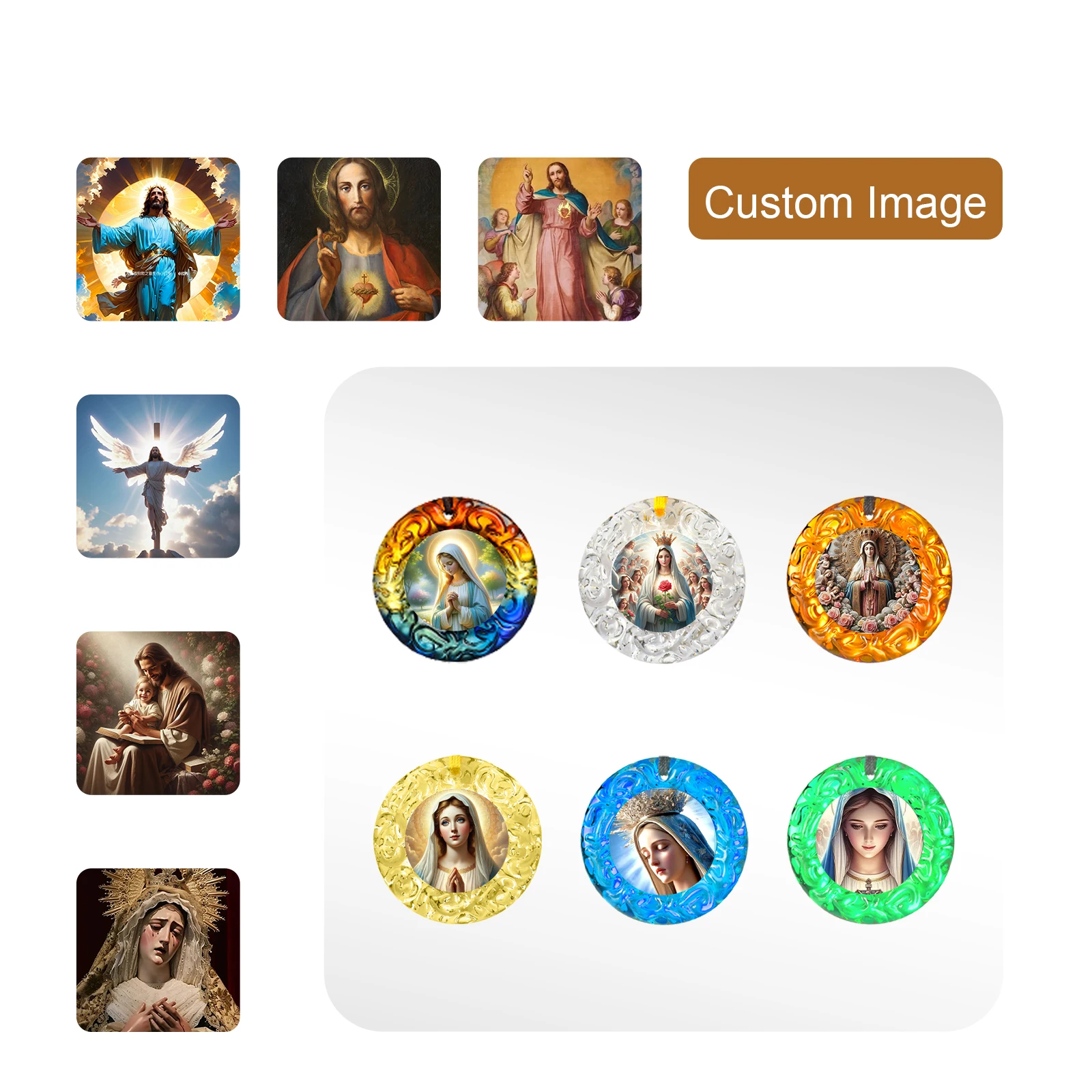 GIVELUCK Factory direct sales  K9 crystal Christian pendants birthday gifts on sale